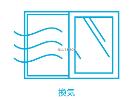 感染症対策 窓 換気 アイコン：イラスト無料